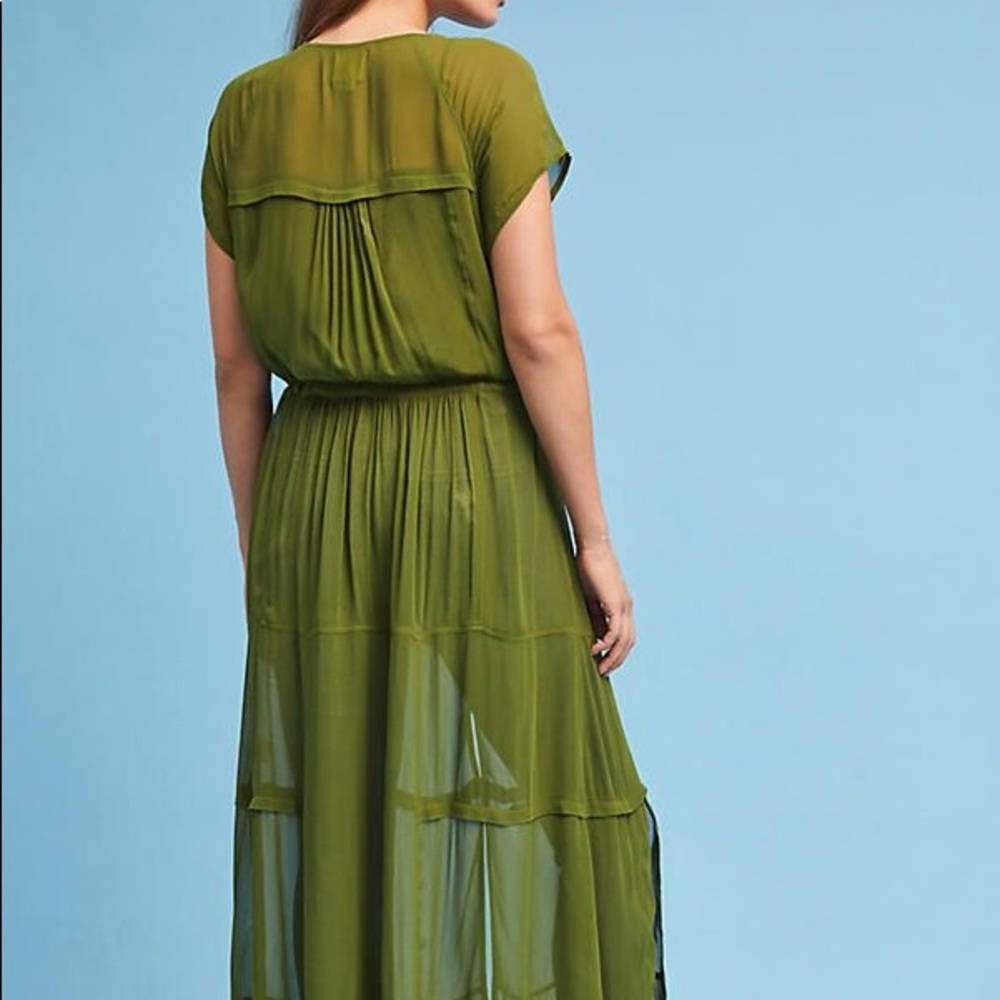 SOLD - NWT Anthropologie Green Sheer Maeve Midori Duster - Picture 2 of 6